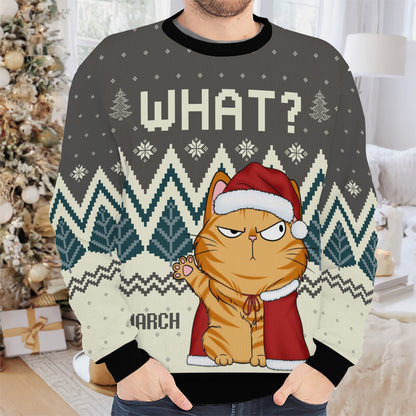 PSTS54 What Funny Grumpy Cat Xmas - Personalized Custom Sweater