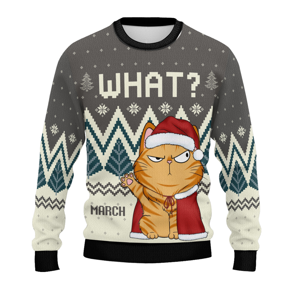 PSTS54 What Funny Grumpy Cat Xmas - Personalized Custom Sweater