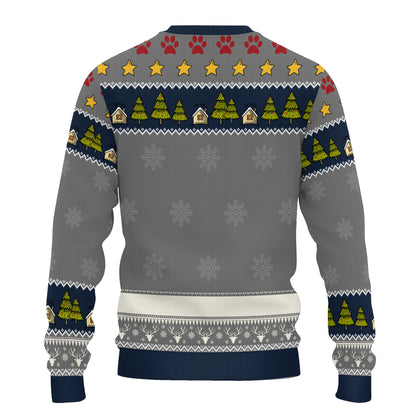 PSTS03 Fur Dad Happy Pawlidays - Personalized Custom Sweater