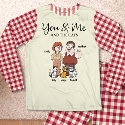 PSTPA11 You Me And The Cat - Personalized Custom Pajama Set
