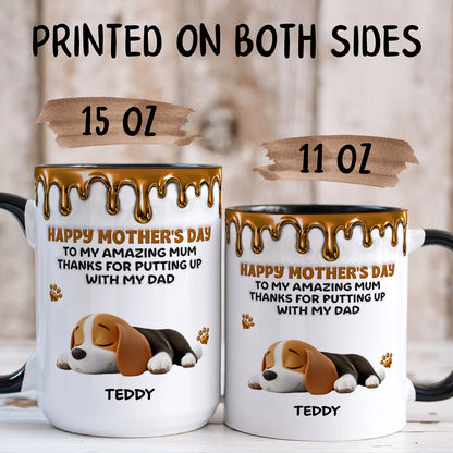 UPST10 Happy Mother's Day To My Amazing Dog Mom - Personalized White Mug Accent Mug