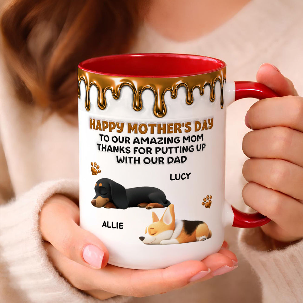 UPST10 Happy Mother's Day To My Amazing Dog Mom - Personalized White Mug Accent Mug