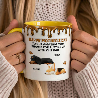 UPST10 Happy Mother's Day To My Amazing Dog Mom - Personalized White Mug Accent Mug