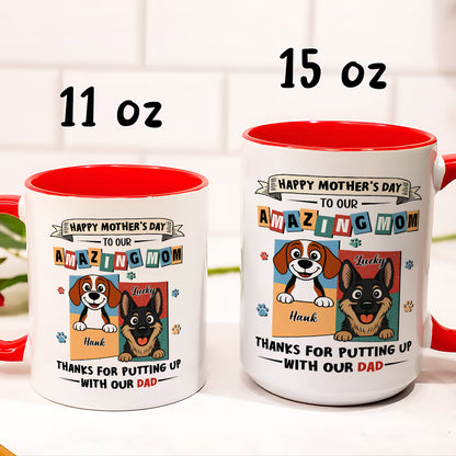UPST11 Happy Mother's Day Amazing Dog Mom Retro Style - Personalized White Mug Accent Mug
