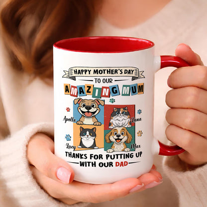 UPST11 Happy Mother's Day Amazing Fur Mom Retro Style - Personalized White Mug Accent Mug