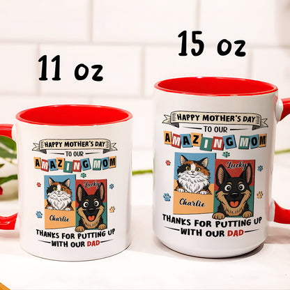 UPST11 Happy Mother's Day Amazing Fur Mom Retro Style - Personalized White Mug Accent Mug