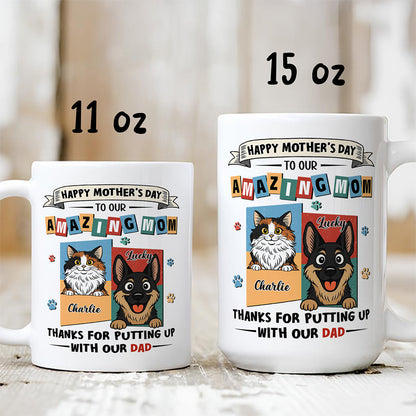 UPST11 Happy Mother's Day Amazing Fur Mom Retro Style - Personalized White Mug Accent Mug
