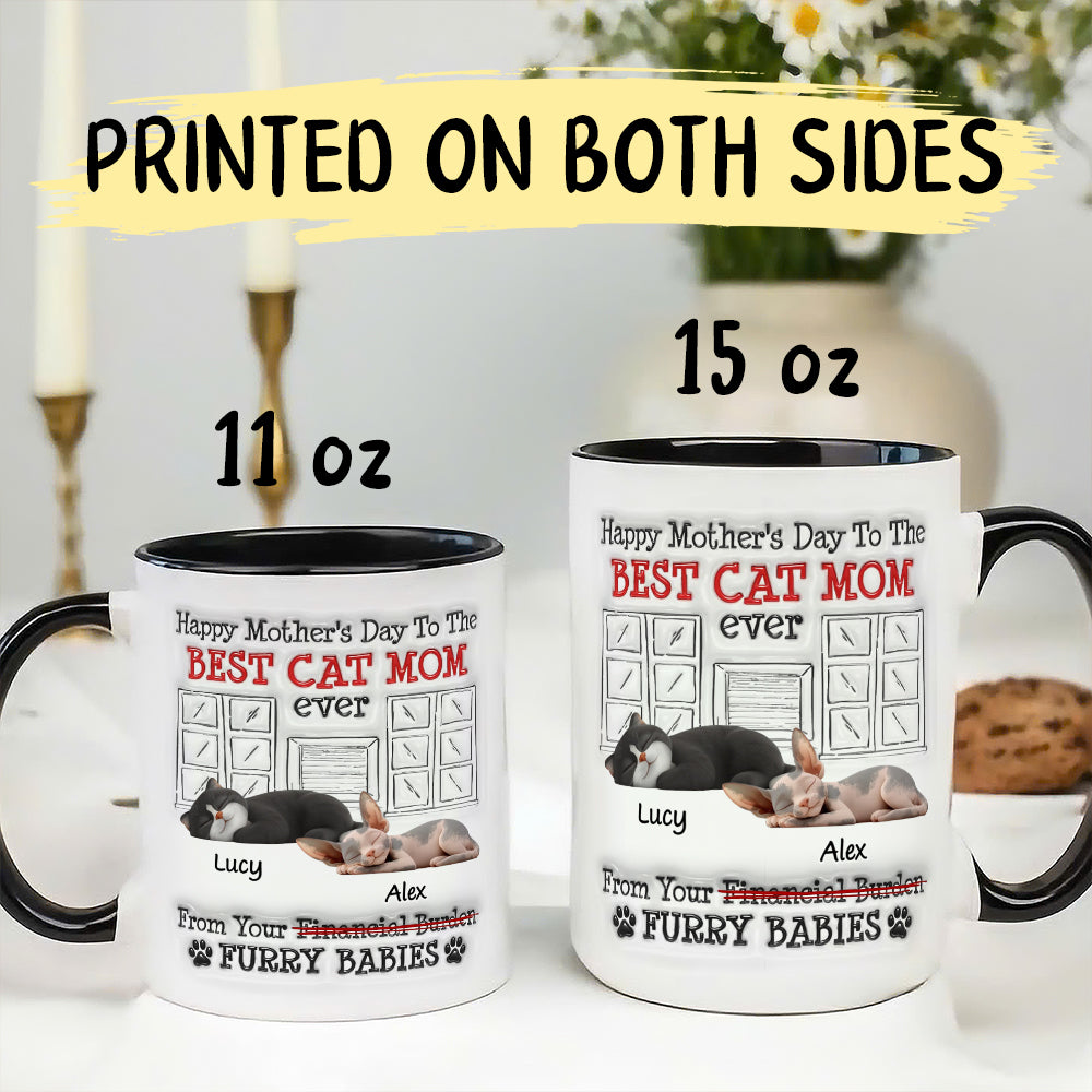 UPST12 Happy Mother's Day Best Cat Mom - Personalized White Mug Accent Mug