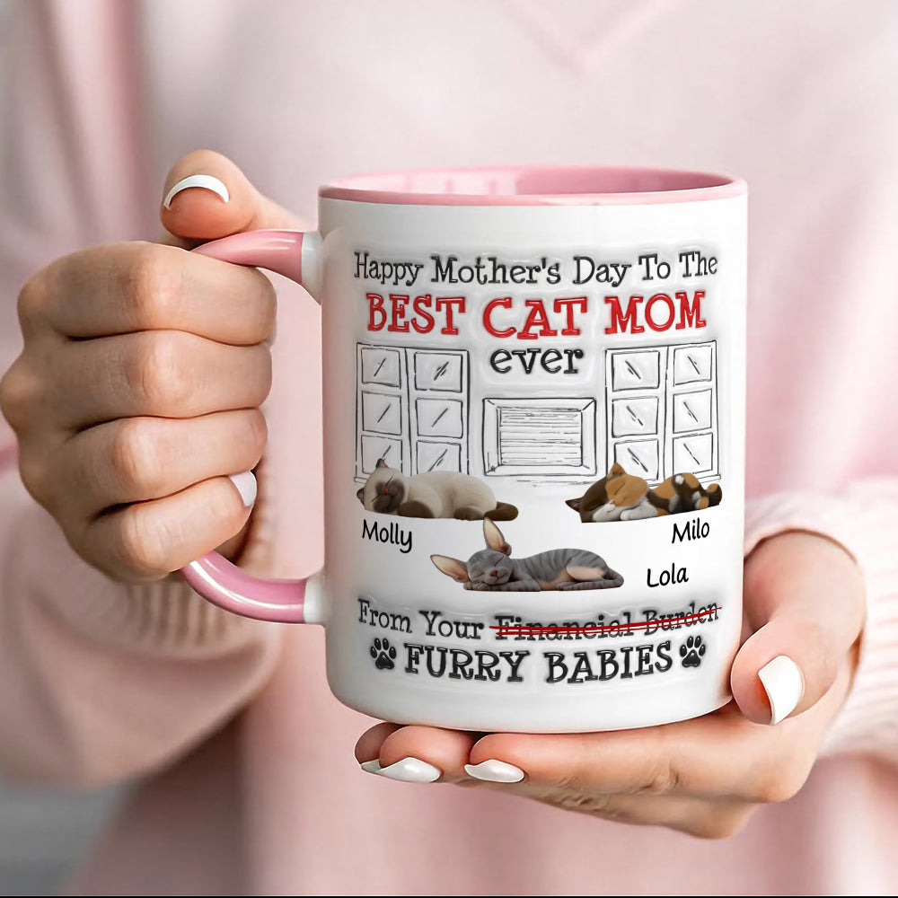 UPST12 Happy Mother's Day Best Cat Mom - Personalized White Mug Accent Mug