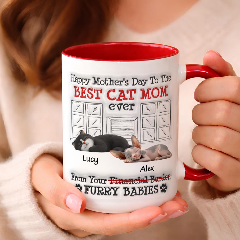 UPST12 Happy Mother's Day Best Cat Mom - Personalized White Mug Accent Mug