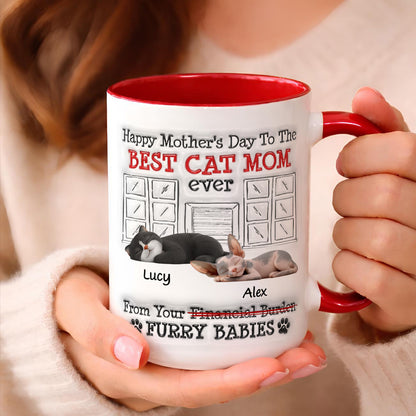 UPST12 Happy Mother's Day Best Cat Mom - Personalized White Mug Accent Mug