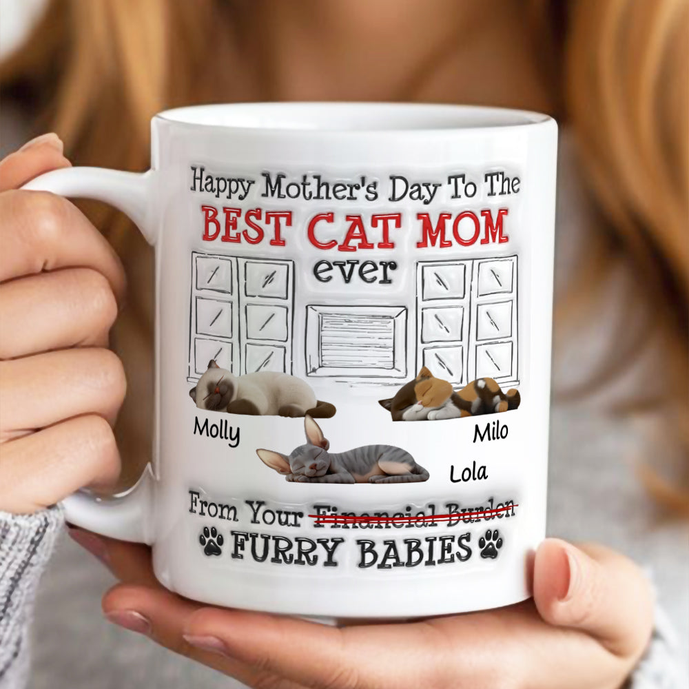 UPST12 Happy Mother's Day Best Cat Mom - Personalized White Mug Accent Mug