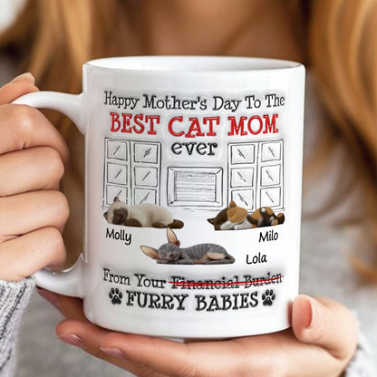UPST12 Happy Mother's Day Best Cat Mom - Personalized White Mug Accent Mug