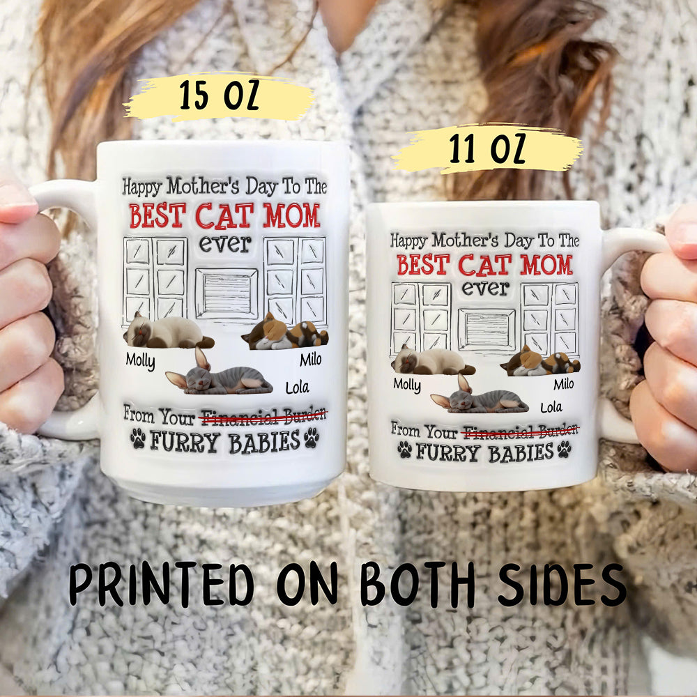UPST12 Happy Mother's Day Best Cat Mom - Personalized White Mug Accent Mug