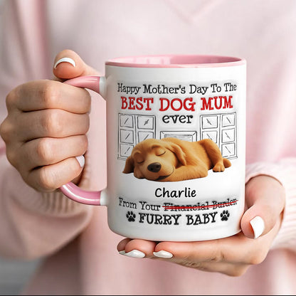 UPST12 Happy Mother's Day Best Dog Mom - Personalized White Mug Accent Mug