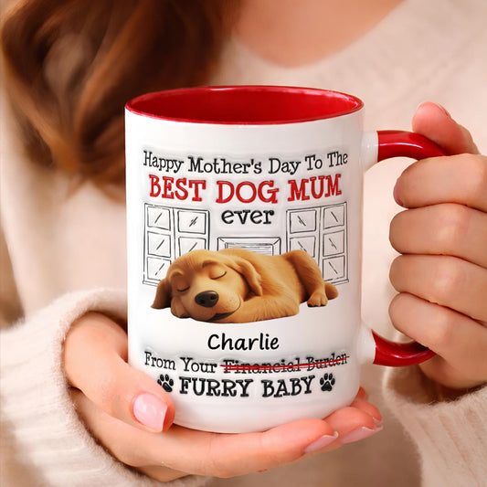 UPST12 Happy Mother's Day Best Dog Mom - Personalized White Mug Accent Mug