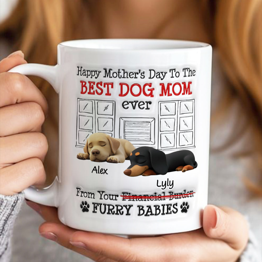 UPST12 Happy Mother's Day Best Dog Mom - Personalized White Mug Accent Mug
