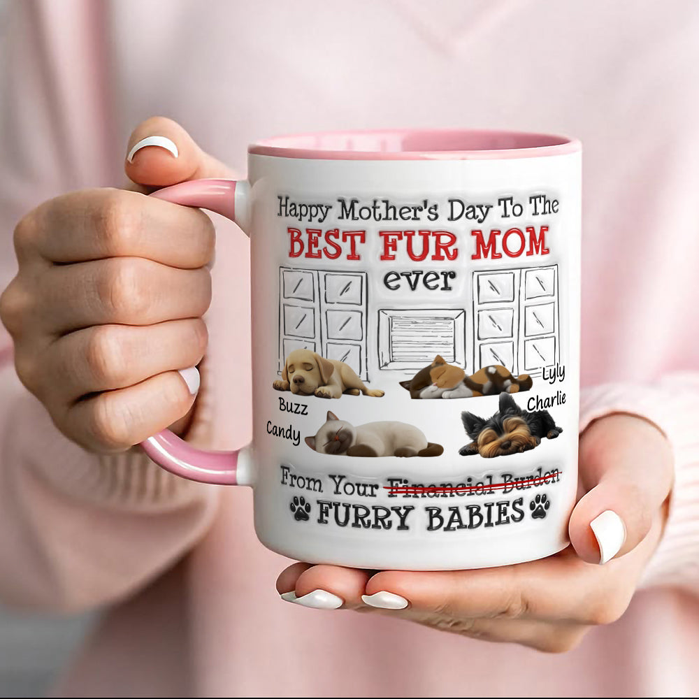 UPST12 Happy Mother's Day Best  Fur Mom - Personalized White Mug Accent Mug