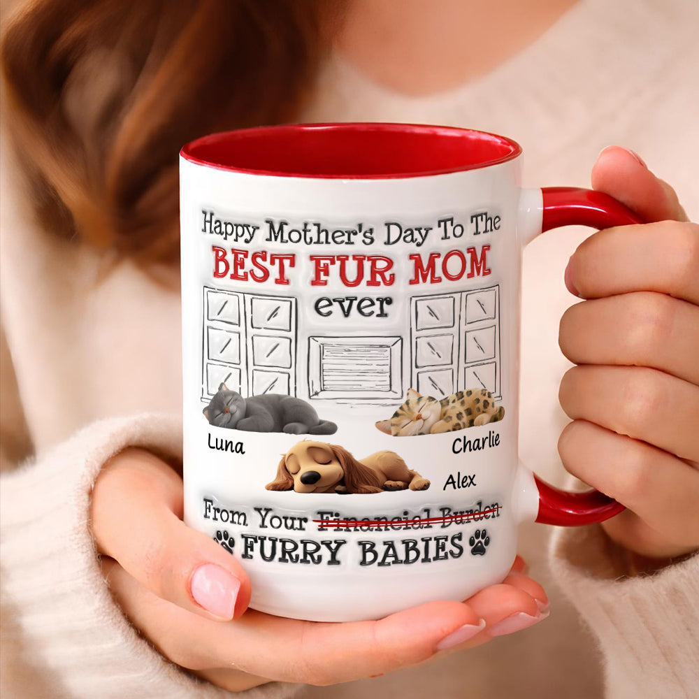 UPST12 Happy Mother's Day Best  Fur Mom - Personalized White Mug Accent Mug