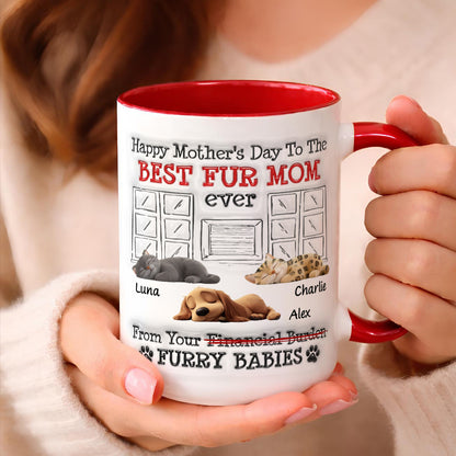 UPST12 Happy Mother's Day Best  Fur Mom - Personalized White Mug Accent Mug
