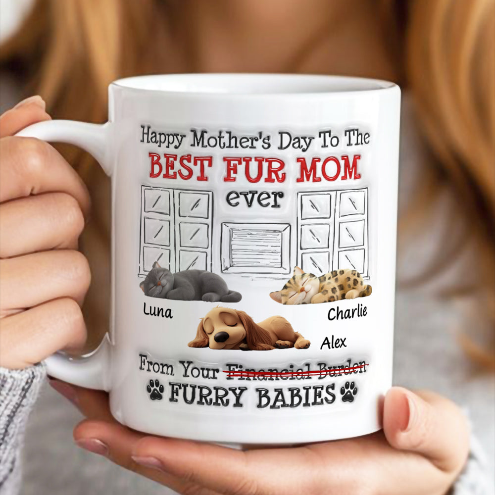 UPST12 Happy Mother's Day Best  Fur Mom - Personalized White Mug Accent Mug