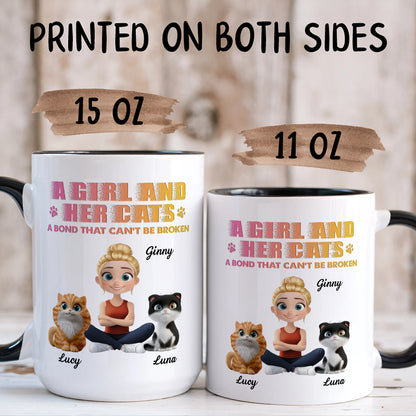 UPST13 Cat And Parent A Bond That Can't Be Broken - Personalized White Mug Accent Mug