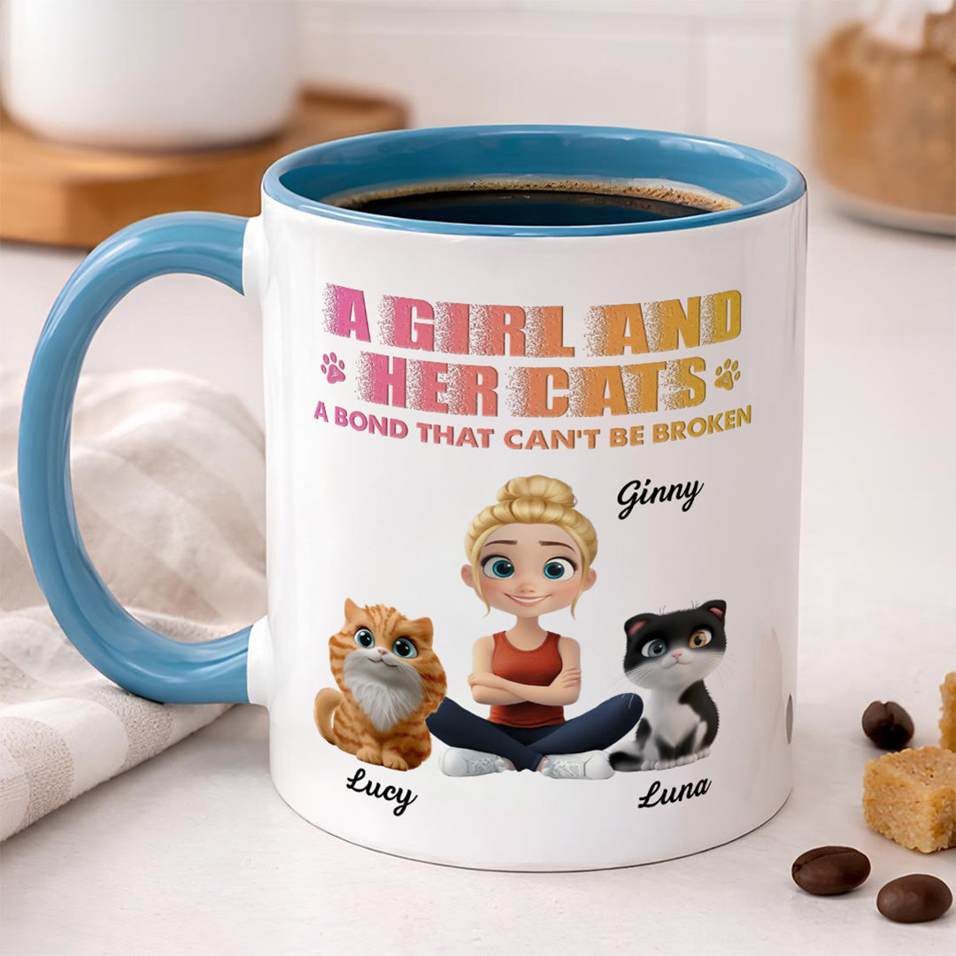 UPST13 Cat And Parent A Bond That Can't Be Broken - Personalized White Mug Accent Mug