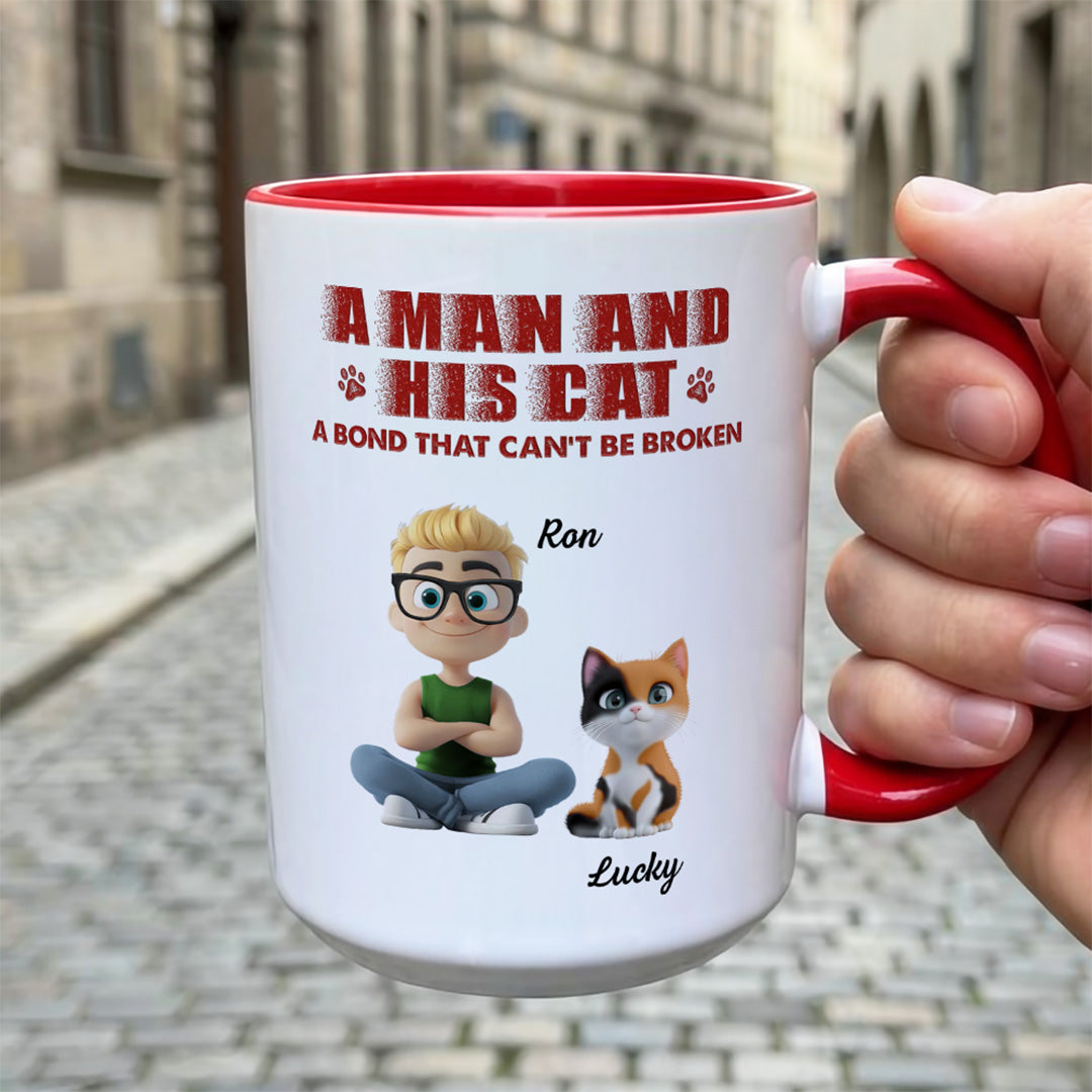UPST13 Cat And Parent A Bond That Can't Be Broken - Personalized White Mug Accent Mug