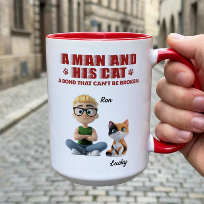 UPST13 Cat And Parent A Bond That Can't Be Broken - Personalized White Mug Accent Mug
