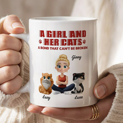 UPST13 Cat And Parent A Bond That Can't Be Broken - Personalized White Mug Accent Mug