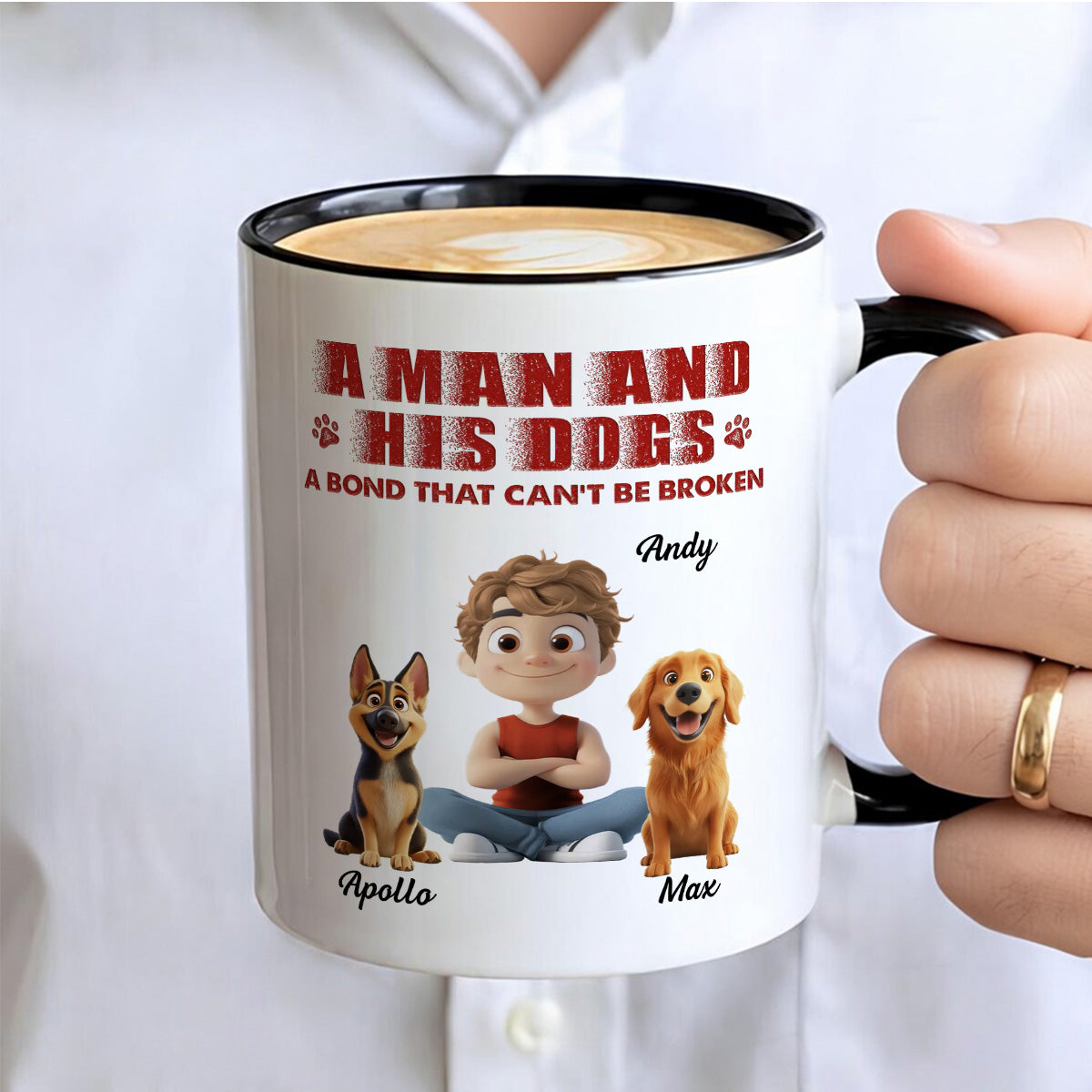 UPST13 Dog And Parent A Bond That Can't Be Broken - Personalized White Mug Accent Mug