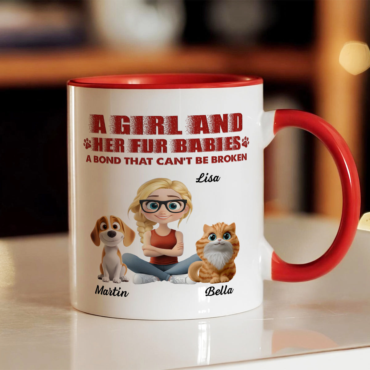 UPST13 Pet And Parent A Bond That Can't Be Broken - Personalized White Mug Accent Mug