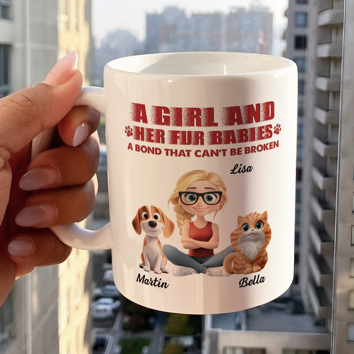 UPST13 Pet And Parent A Bond That Can't Be Broken - Personalized White Mug Accent Mug