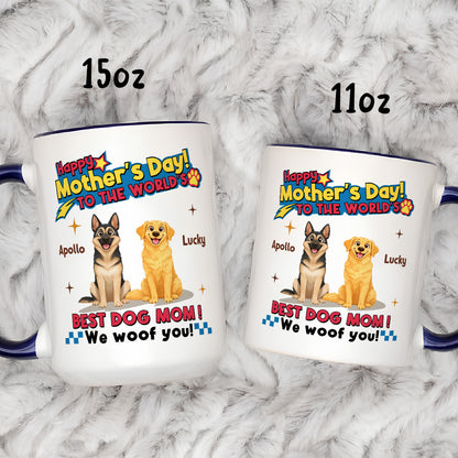 UPST15 Happy Mother's Day To The World Best Dog Mom - Personalized White Mug Accent Mug