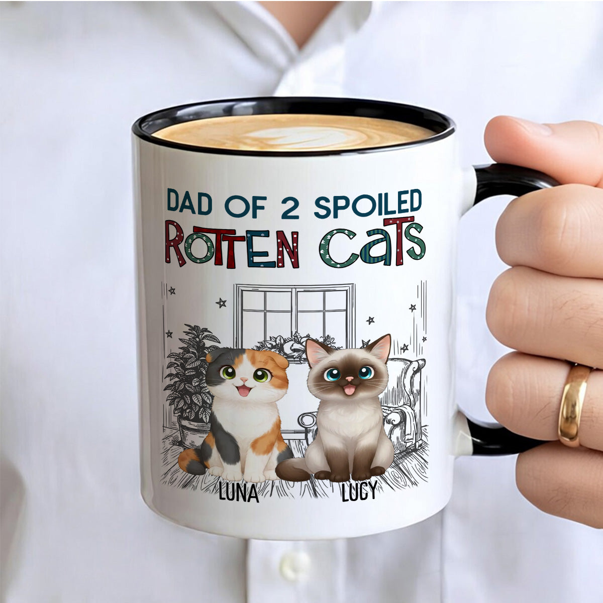 UPST16 Rotten Cat Parent - Personalized White Mug Accent Mug