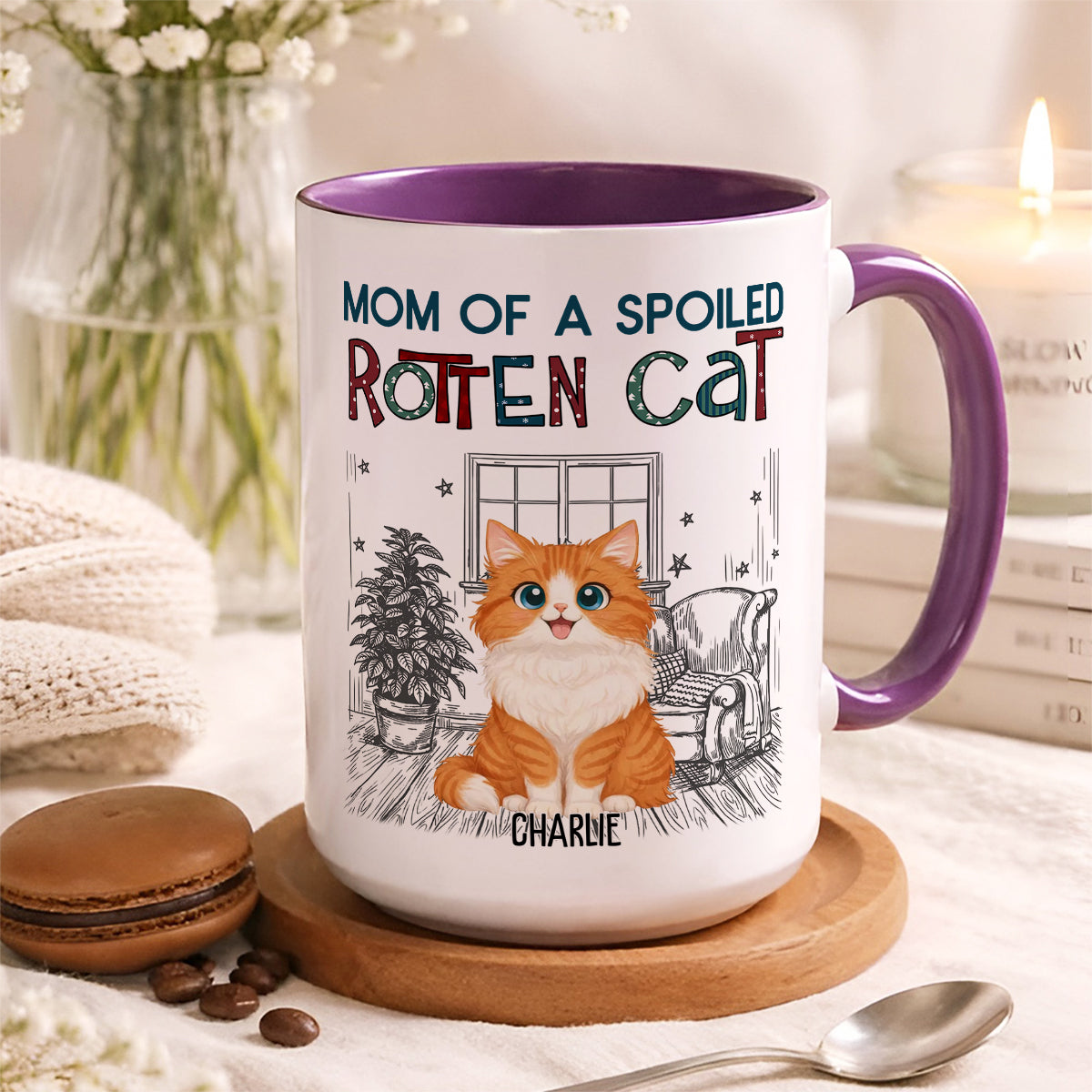UPST16 Rotten Cat Parent - Personalized White Mug Accent Mug