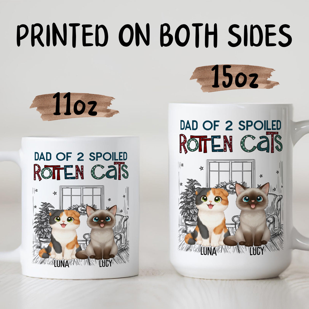 UPST16 Rotten Cat Parent - Personalized White Mug Accent Mug