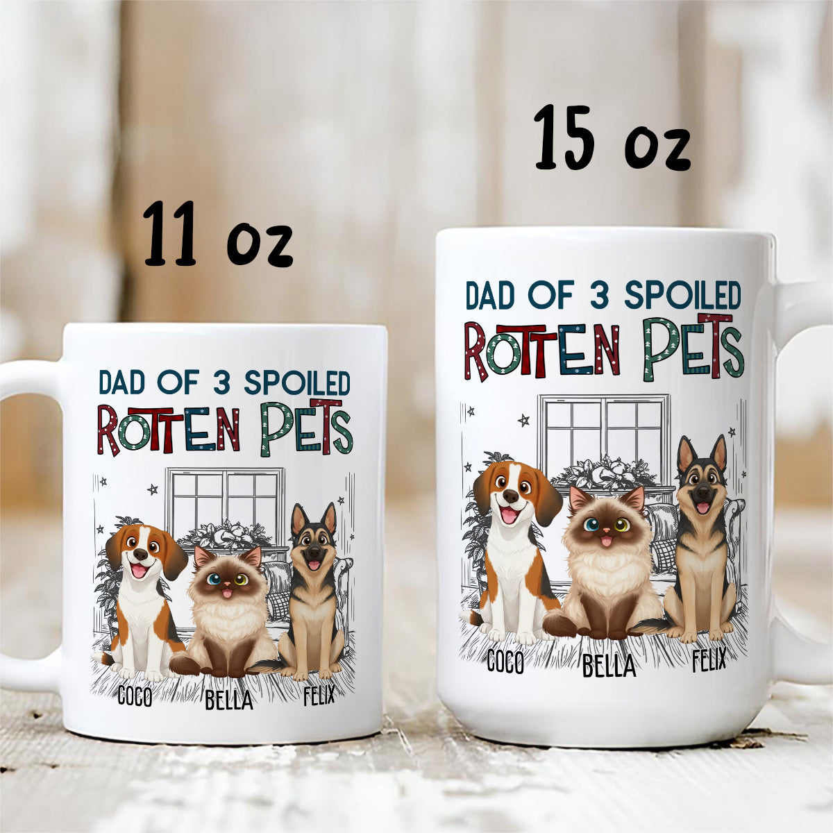 UPST16 Rotten Pet Parent - Personalized White Mug Accent Mug