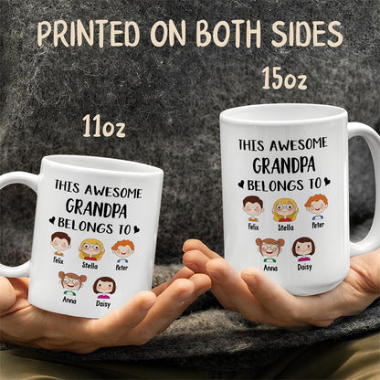 UPST17 This Awesome Grandpa Belongs To - Personalized White Mug Accent Mug