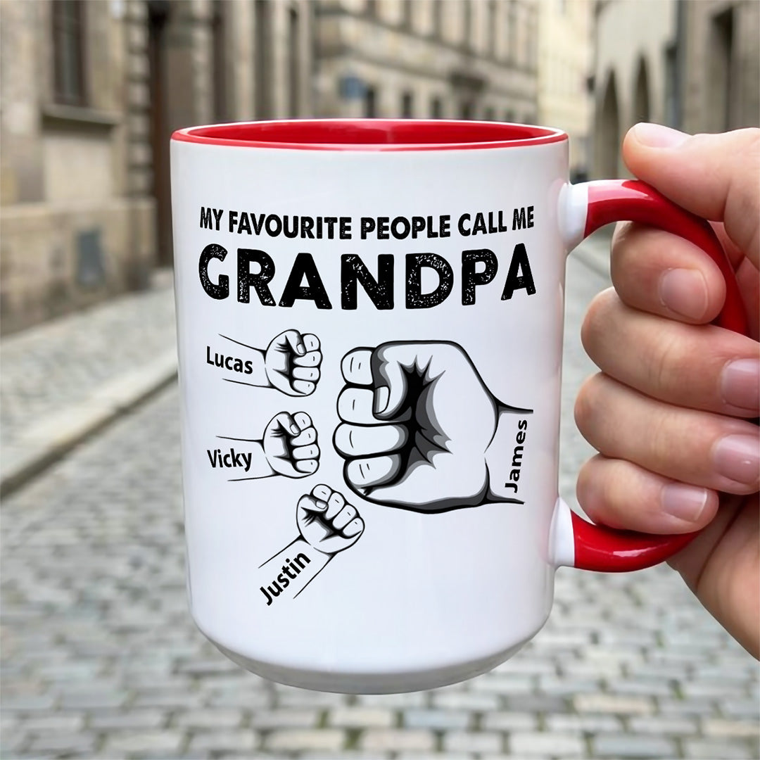 UPST18 My Favorite People Call Me Grandpa - Personalized White Mug Accent Mug