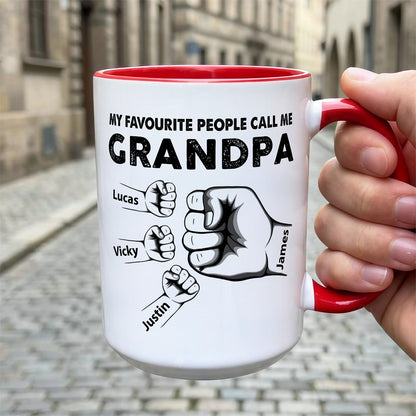 UPST18 My Favorite People Call Me Grandpa - Personalized White Mug Accent Mug