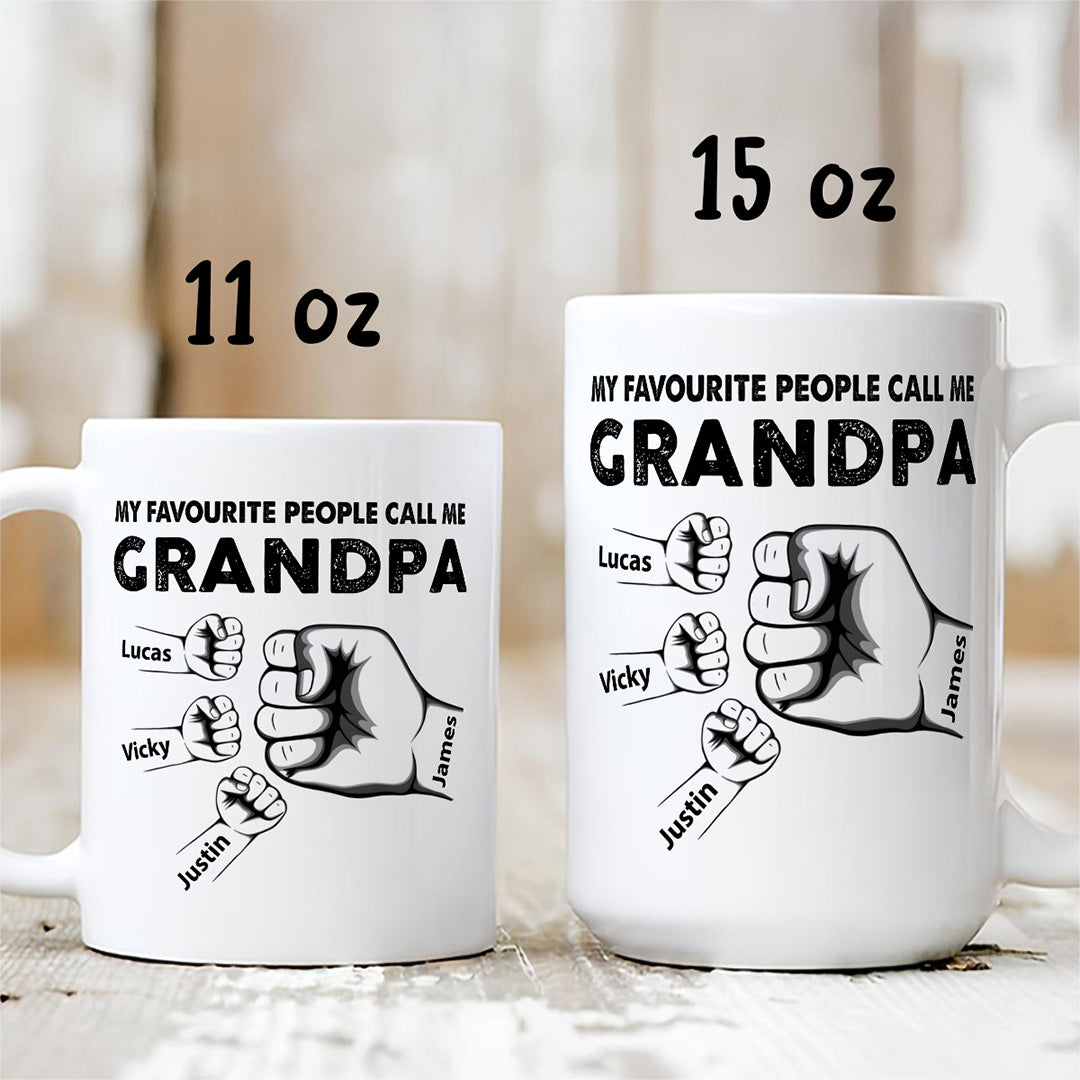 UPST18 My Favorite People Call Me Grandpa - Personalized White Mug Accent Mug