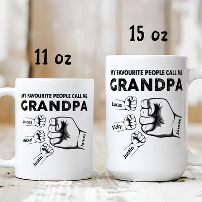UPST18 My Favorite People Call Me Grandpa - Personalized White Mug Accent Mug
