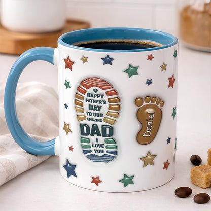 UPST19 Happy Father's Day To Our Amazing Dad - Personalized White Mug Accent Mug