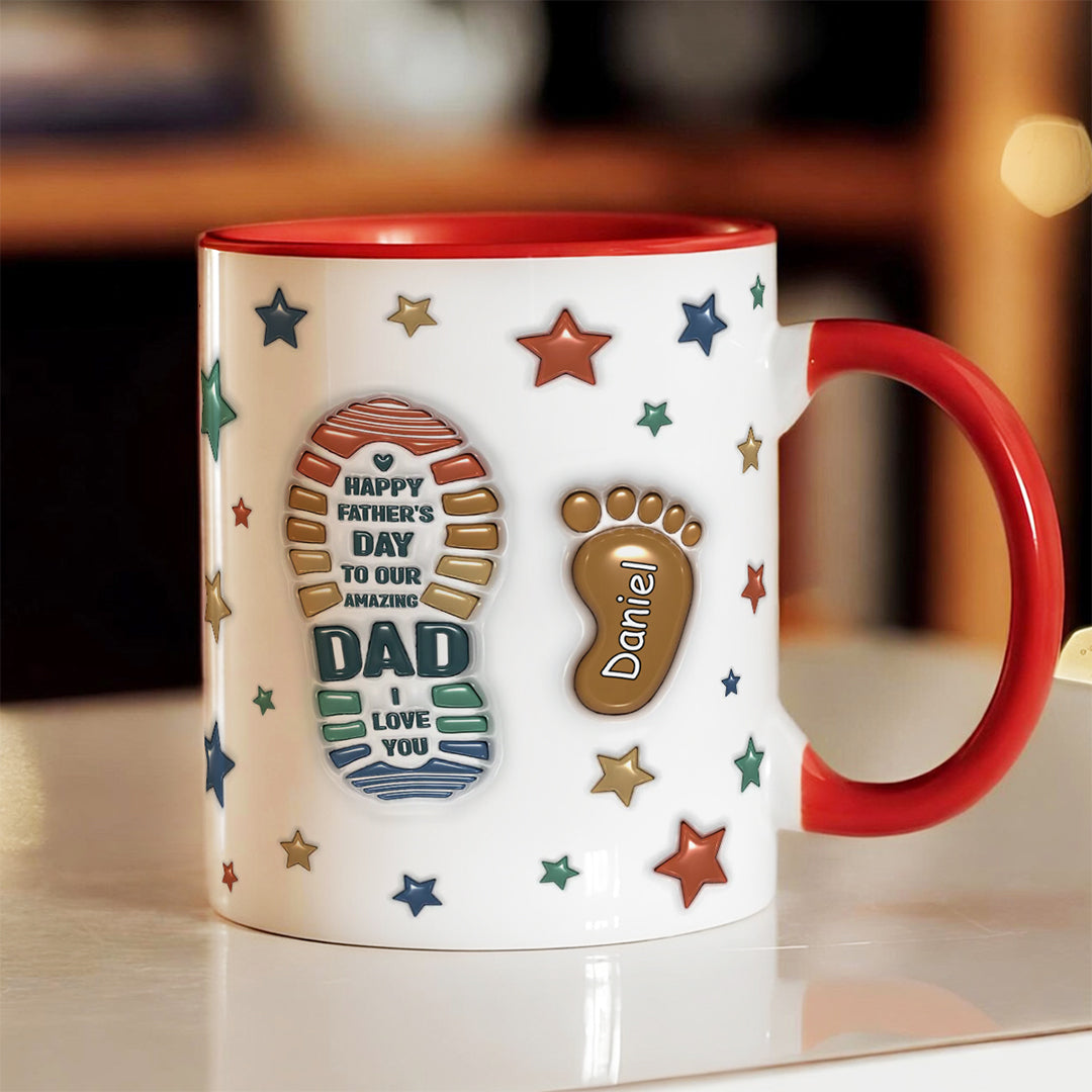 UPST19 Happy Father's Day To Our Amazing Dad - Personalized White Mug Accent Mug