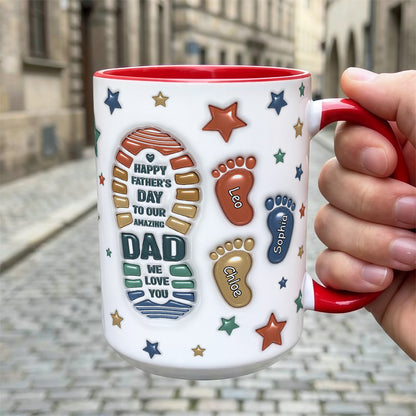 UPST19 Happy Father's Day To Our Amazing Dad - Personalized White Mug Accent Mug