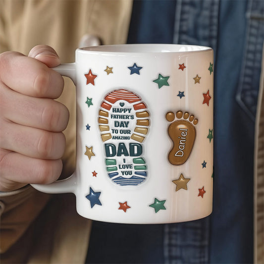 UPST19 Happy Father's Day To Our Amazing Dad - Personalized White Mug Accent Mug