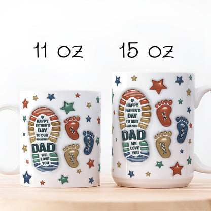 UPST19 Happy Father's Day To Our Amazing Dad - Personalized White Mug Accent Mug