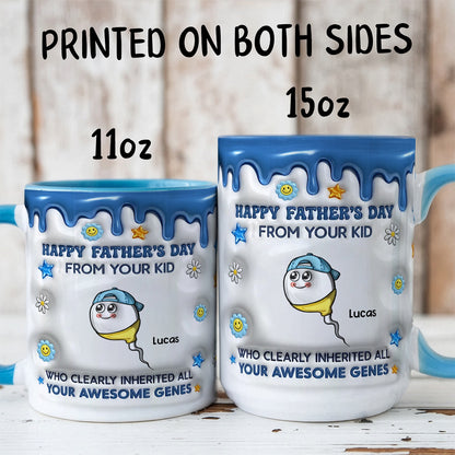 UPST21 Thanks Dad For Your Awesome Genes - Personalized White Mug Accent Mug