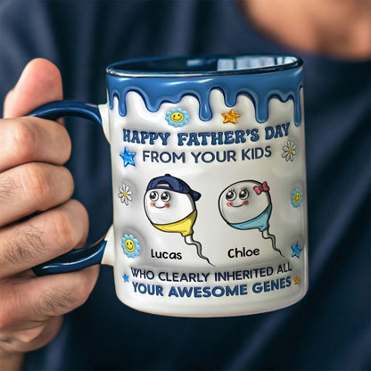 UPST21 Thanks Dad For Your Awesome Genes - Personalized White Mug Accent Mug